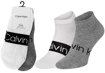 CALVIN KLEIN SKARPETKI STOPKI 2 PARY GREY/WHITE 701218712 001 - Rozmiar: 39-42 - Calvin Klein