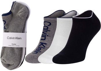 CALVIN KLEIN SKARPETKI STOPKI MĘSKIE 3 PARY WHITE/BLACK/GREY 701218724 003 - Rozmiar: 40-46 - Calvin Klein