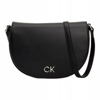 Calvin klein torebka damska ck daily saddle bag pebble czarna Calvin Klein