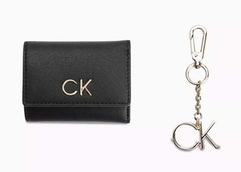Calvin Klein Zestaw portfel + brelok K60K610016 one size RE-Lock Trifold XXS +Key Fob - Calvin Klein