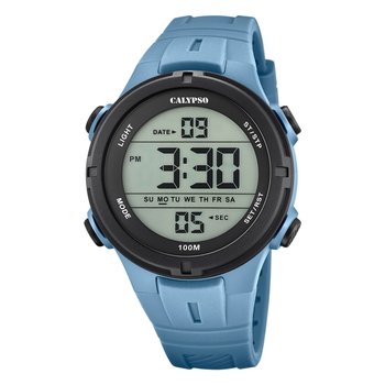 Calypso męski zegarek gumowy jasnoniebieski Calypso cyfrowy zegarek na rękę UK5837/1 - Calypso