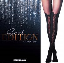 CALZEDONIA Rajstopy czarne damskie SPECIAL EDITION Sznurowane Kozaki roz. S Calzedonia