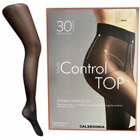 Calzedonia Rajstopy modelujące control top Czarne cienkie 30 DEN 5 XL Calzedonia