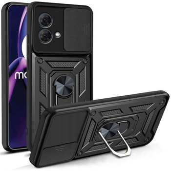 CAM SLIDER RING pancerne hybrydowe etui pokrowiec + magnetyczny uchwyt + ochrona aparatu Motorola Moto Edge 40 NEO czarny - Bestphone