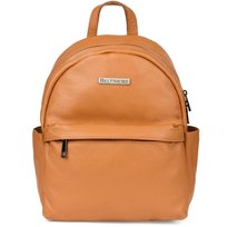 Camelowy mały skórzany plecak damski elegancki plecaczek A5 Beltimore P15 brązowy, beżowy Beltimore