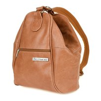 Camelowy Plecak damski skórzany torebka 2w1 Beltimore 019 brązowy, beżowy Beltimore