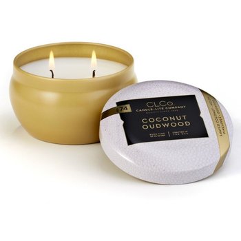 Candle-lite CLCo Candle Jar 6.25 oz luksusowa świeca zapachowa w ozdobnej puszce ~ 30 h - No. 74 Coconut Oudwood - Candle-lite Company
