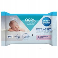 Canpol babies Chusteczki nawilżane dla dzieci i niemowląt, 99% wody, 60 szt.