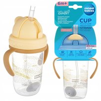 Canpol babies, Kubek niekapek z rurką i odważnikiem 6m+, żółty, 270 ml