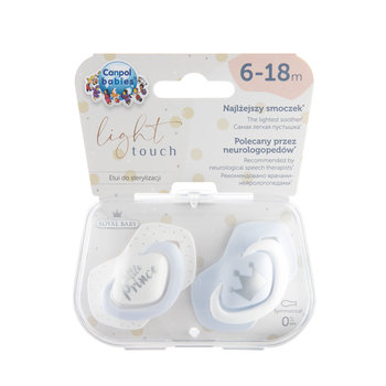 Canpol babies, Royal Baby, Zestaw smoczków uspokajających, silikonowych, symetrycznych, 6-18 m, 2 szt. - Canpol Babies