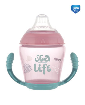 Canpol Babies, Sea Life, Kubek niekapek, silikonowy, Różowy, 230 ml - Canpol Babies