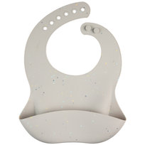 Canpol babies śliniak silikonowy z kieszonką i zapięciem DOTS