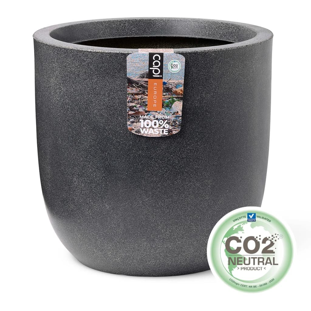 Capi waste bol smooth nl kunststof bloempot 43x41 cm terrazzo beige