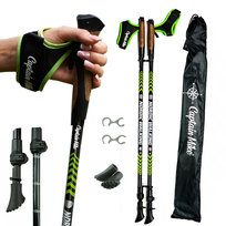 Captain Mike, Kije Nordic Walking regulowane, czarny, 100-130, cm Captain Mike