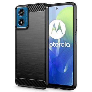 Carbon Case elastyczne etui pokrowiec Motorola Moto G04 / G24 / G24 POWER czarny - Bestphone