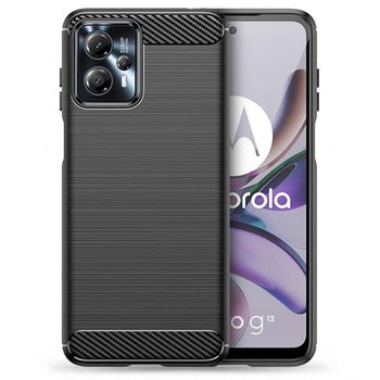 Carbon Case elastyczne etui pokrowiec Motorola Moto G13 / G23 czarny - Bestphone