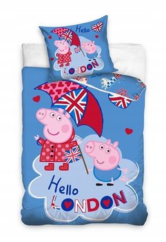 Carbotex, Komplet pościeli 140X200 Świnka Peppa Pig George Londyn - Carbotex