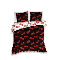 Carbotex, Pościel z satyny bawełnianej, 160x200 + 2x 70x80 AC/DC