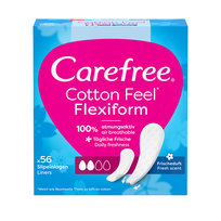 Carefree, Cotton Flexiform, wkładki higieniczne, 56 szt.