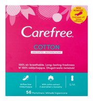 Carefree, Cotton, wkładki higieniczne bezzapachowe, 56 szt.