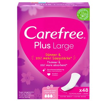 Carefree Plus Large, Wkładki higieniczne, Light Scent, 48szt. - Carefree