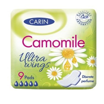 Carin Ultra Wings Camomile ultracienkie podpaski ze skrzydełkami 9szt  - Carin