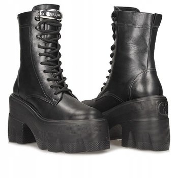 Carinii B9922-E50 czarne botki workery damskie klocek platforma modne r.39 - Carinii