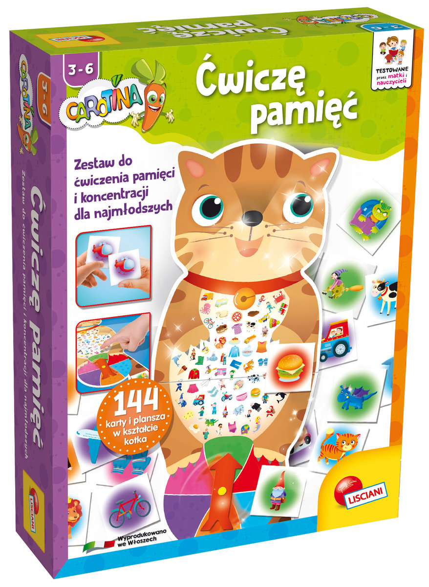 Carotina Ćwiczę pamięć, gra edukacyjna, Lisciani