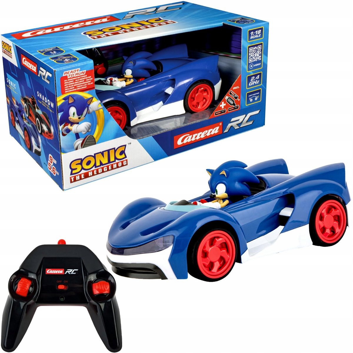 Carrera CARRERA RC Team Sonic Racing Auto Zdalnie Sterowane LED 27 cm Dla Dzieci