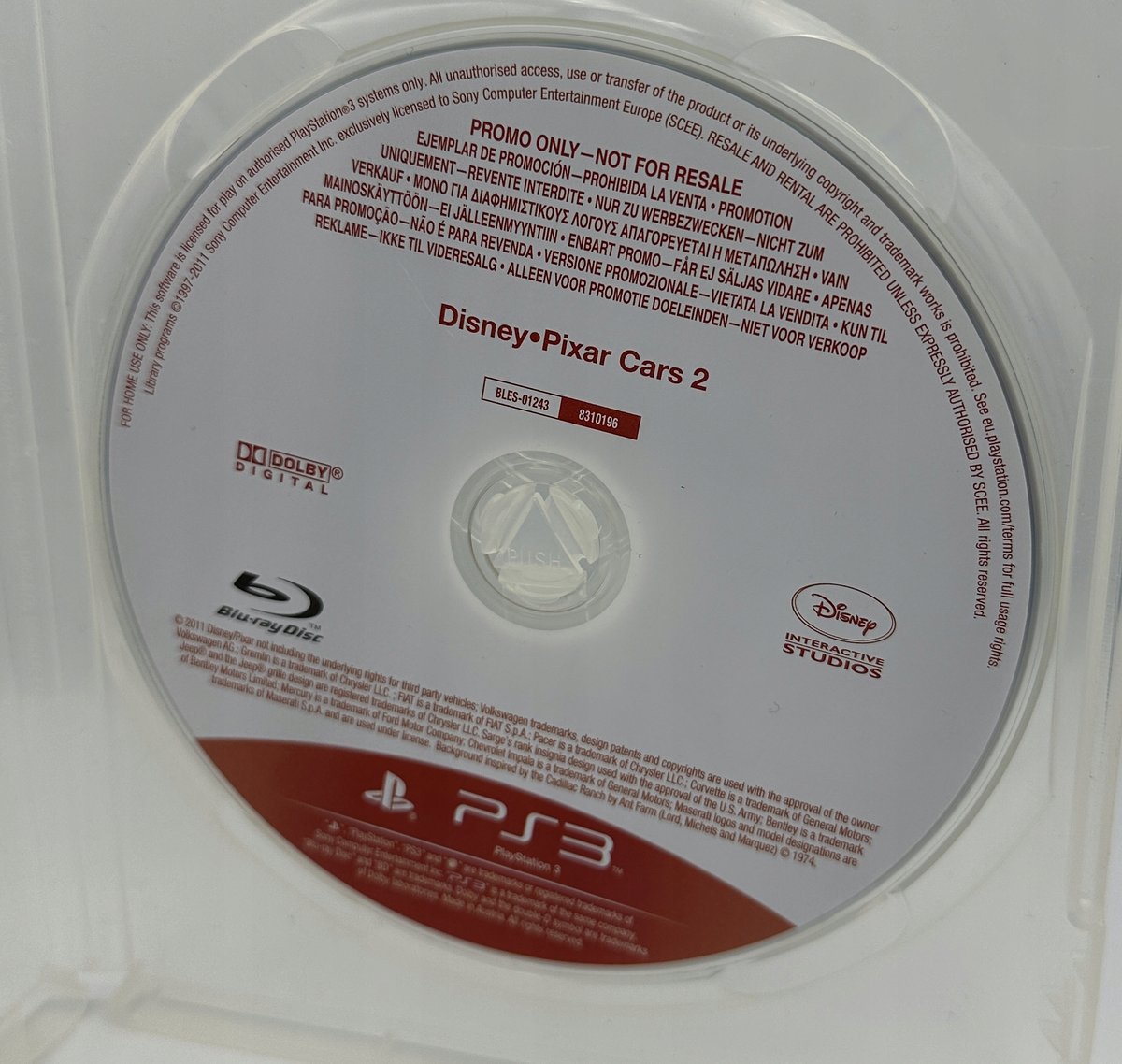 Cars 2: The Video Game Auta 2 PS3 Playstation 3 Promo Copy