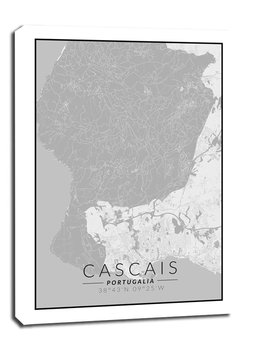 Cascais mapa czarno biała - obraz na płótnie 61x91,5 cm - Galeria Plakatu