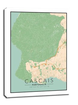 Cascais mapa kolorowa - obraz na płótnie 61x91,5 cm - Galeria Plakatu
