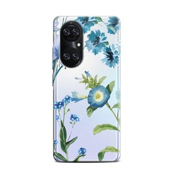 CaseGadget ETUI NADRUK NIEBIESKIE KWIATY HUAWEI P50 - CaseGadget