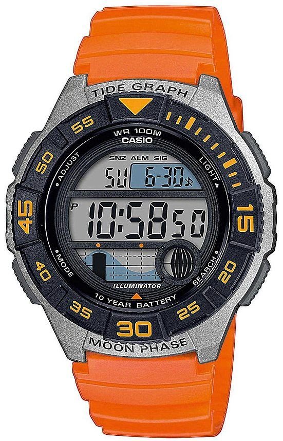 Casio Orologio Digitale Uomo Collection Trendy WS-1400H-4AVEF, Resistente, Cronometro, Allarme, Calendario, Cinturino In Resina Rossa