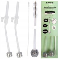 CASNO Zestaw 2x Silikonowa Słomka + Szczoteczka Do Butelki Baby DIZZY