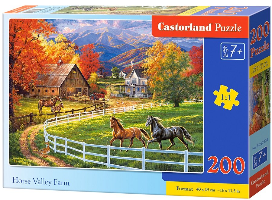 Фото - Пазли й мозаїки Castorland CASTOR, Puzzle 200 Ośrodek Jeździecki Valley Farm, 200 el. 