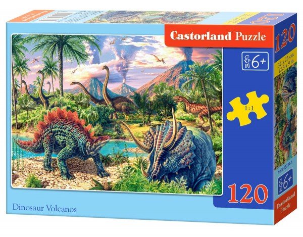 Castorland, puzzle, dinosaur volcanos klasyczne Castorland, puzzle, dziecięce, 120 el.