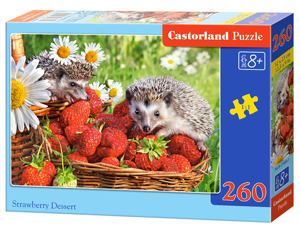 Castorland, puzzle, Jeż w truskawkach, 260 el.