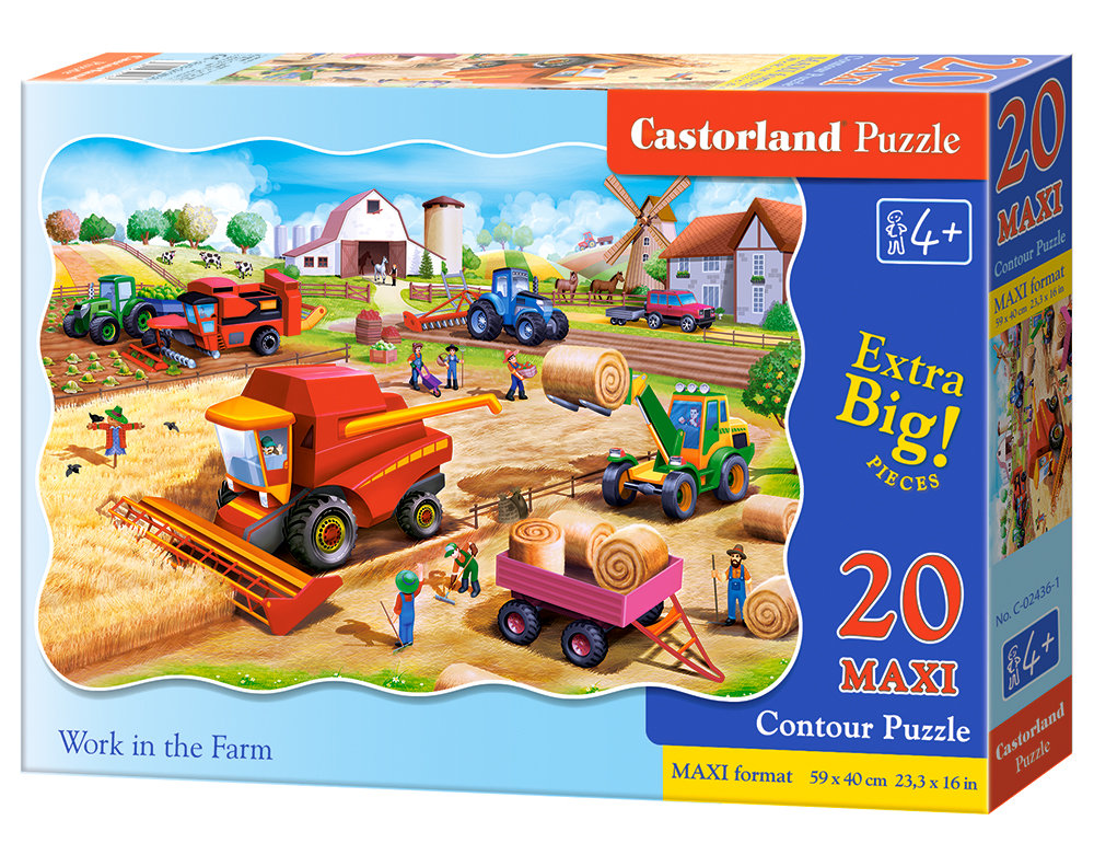 Castorland, puzzle, konturowe Work in the Farm, 20 el.