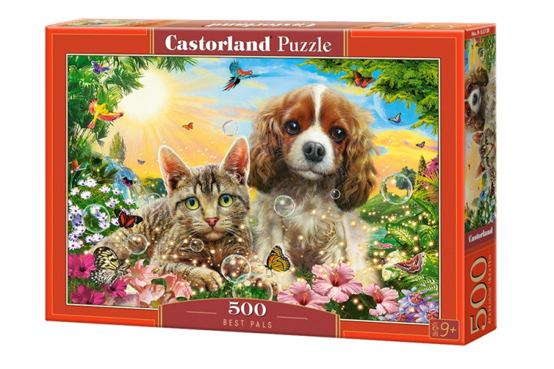 Фото - Пазли й мозаїки Castorland , puzzle, Najlepsi przyjaciele kot i pies, 500 el. 