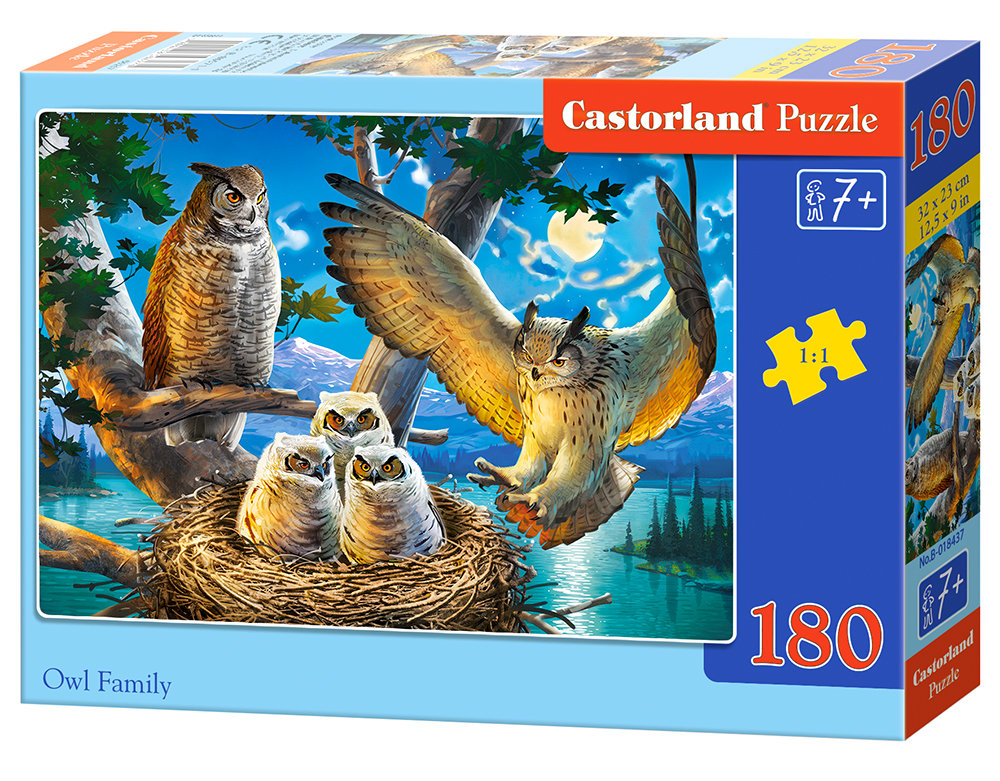 Castorland, puzzle, Owl Family, 180 el.