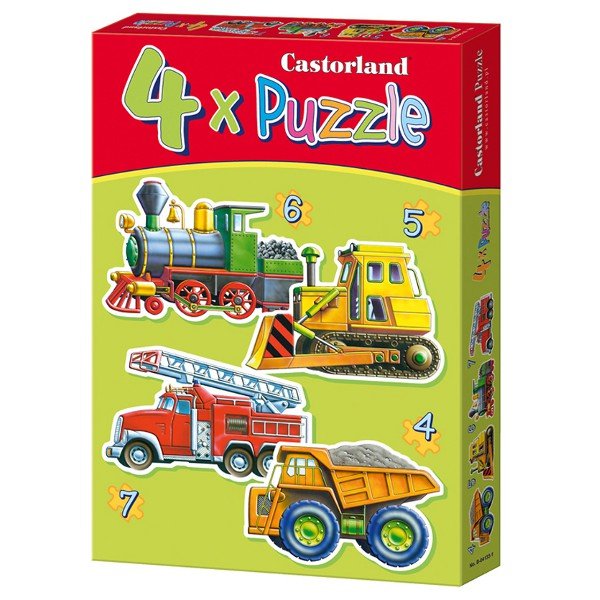 Castorland, puzzle, Pojazdy, 4/5/6/7 el.