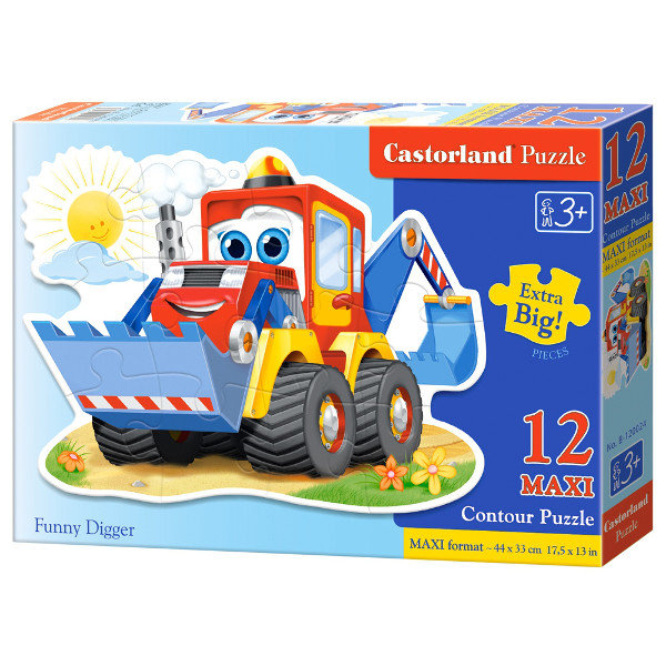 Castorland, puzzle, Zabawna koparka, 12 el.