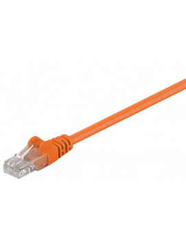 CAT 5e Kabel łączący, U/UTP, Pomarańczowy - Długość kabla 0.25 m - Goobay