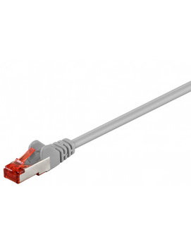 CAT 6 Kabel łączący, S/FTP (PiMF), Szary - Długość kabla 0.25 m - Goobay