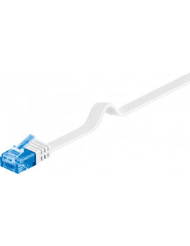 CAT 6A Płaska Kabel połączeniowy,U/UTP, Biały - Długość kabla 0.5 m - Inny producent