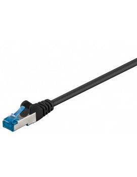 CAT 6AKabel łączący, S/FTP (PiMF), czarny - Długość kabla 1 m - Goobay