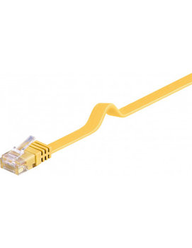 CAT 6Płaska Kabel połączeniowy,U/UTP, Żółty - Długość kabla 1 m - Goobay