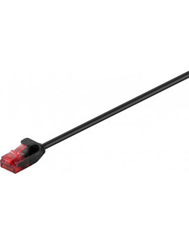 CAT 6Smukły kabel połączeniowy,U/UTP, czarny - Długość kabla 7.5 m - Goobay