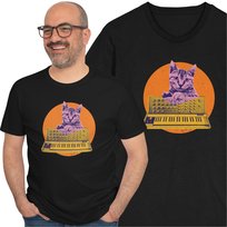 Cat Synthesizer Koszulka Kot Syntezator Muzyka GILDAN